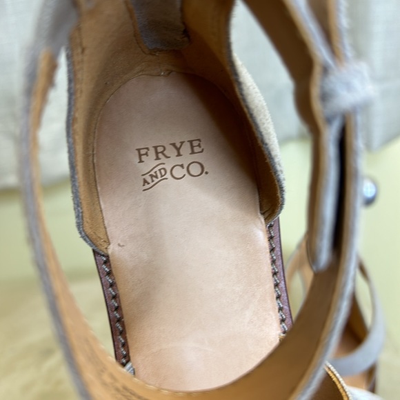 NWOT Frye +Co. women’s leather sandals port 2 . Heal zipper,size 6m.suede ankle - Picture 5 of 7